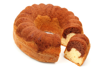 Round lemon chocolate cake