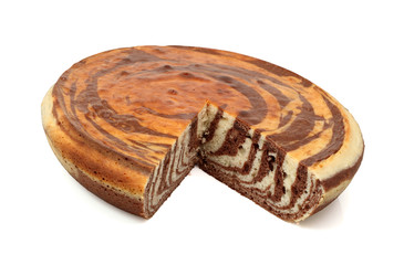 chocolate cake isolated on white background