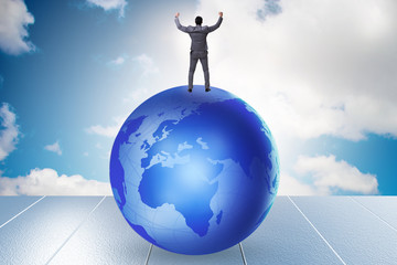 Fototapete Globalisation Concept Globe Against Gradient ...