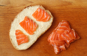 Sandwich with Salmon and Butter