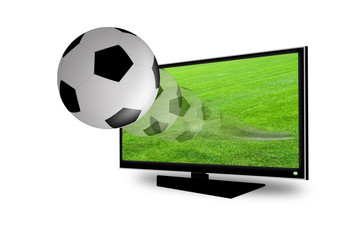 Soccer ball on the 3D television