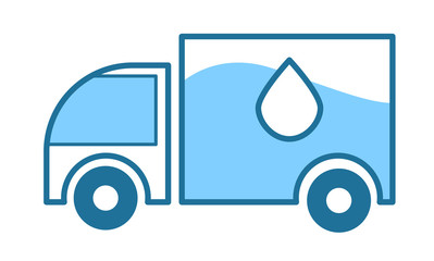 Water delivery truck, clean purified mineral drink