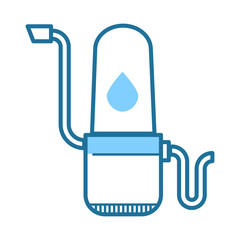 Filtering water in house plumbing, filtration and purification isolated icon