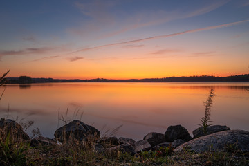 Sunset on lake kytäjärvi