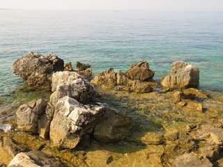 rocks and sea
