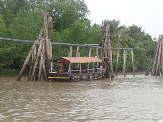 Fototapeta na wymiar Boats on the Mekong Delta in Southern Vietnam