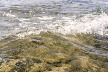 Wave on sea surface. Natural background.