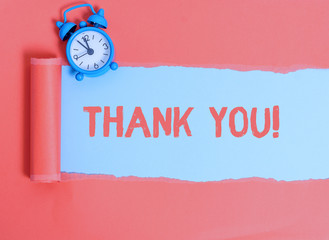 Conceptual hand writing showing Thank You. Concept meaning polite expression used when...