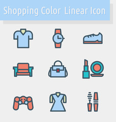 shoping color line icon