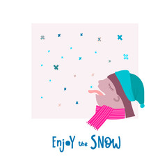 Enjoy snow flake tongue winter Christmas season