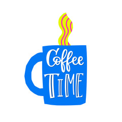 Coffee Time shirt quote lettering