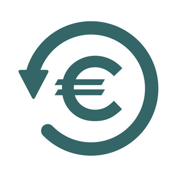 Chargeback icon symbol, return money isolated on white background