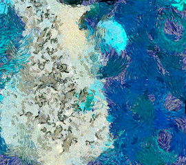 Fototapeta na wymiar Abstract art background. Oil painting on canvas. Color texture. Fragment of artwork. Spots of oil paint. Brushstrokes of paint. Modern art. Contemporary art. Colorful canvas.