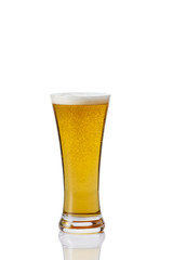 Perfect glass of beer on white background
