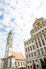 Fototapeta na wymiar City Hall of Augsburg, Bavaria, Germany and the St. Peter Church