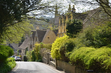 Fototapeta na wymiar View of an old village named Castle Combe, England
