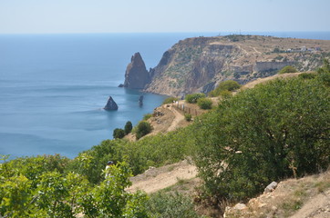 Sea view from a mountains in Crimea