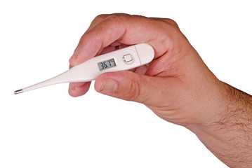 Medical digital thermometer in hand