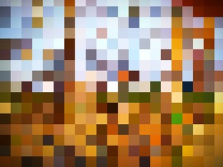 abstract  pattern of geometric shapes or squares with white and brown background