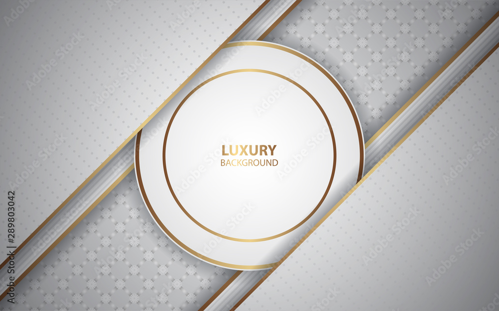 Aufkleber abstract white and grey overlapping layers background a combination with golden line decoration. mod
