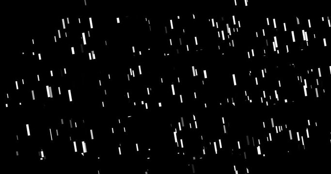 abstract background with blocks of data moving in dark space. pixel abstract animation
