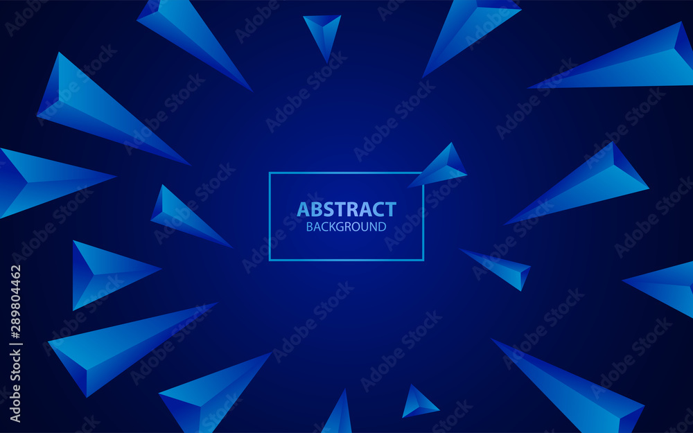 Poster abstract blue background with triangle pattern composition. modern and trendy vector design template
