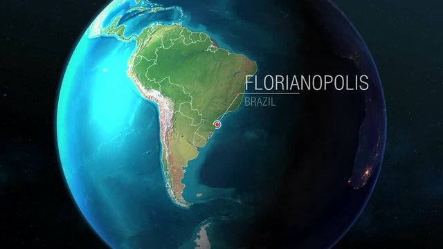 Brazil - Florianopolis - Zooming from space to earth