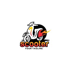 Scooter Logo Design Stock Vector