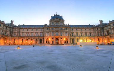Naklejka premium Paris - Louvre museum with pyramid, France