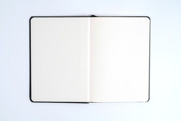 black notebook on white background with clipping path