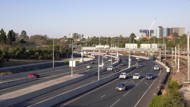 Traffic on the Inner City Bypass. Brisbane, Australia
