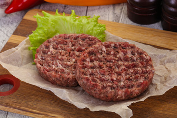 Raw burger cutlet