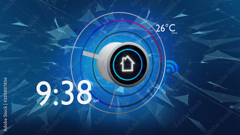 Poster button of a smart home automation app - 3d rendering