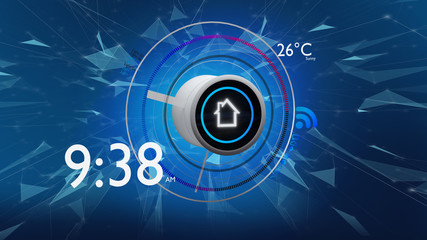 Button of a smart home automation app - 3d rendering