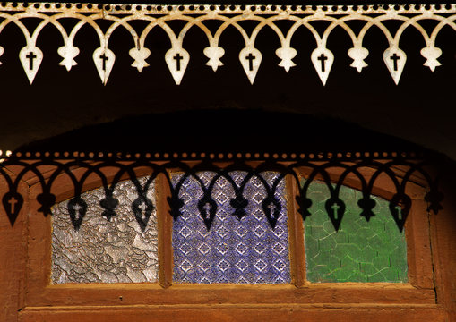 St Mary catholic missionaries house door, Harari region, Harar, Ethiopia