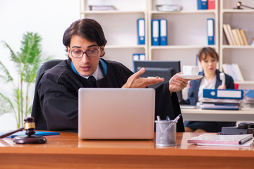Two lawyers working in the office