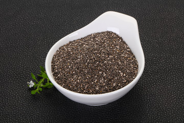 Dietary Chia seeds in the bowl