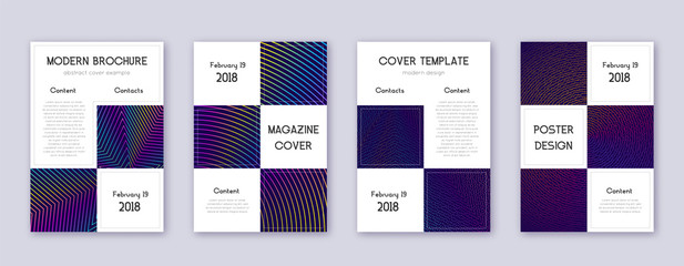 Business brochure design template set. Rainbow abs