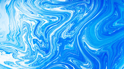 Blue Acrylic Pour Color Liquid marble abstract surfaces Design.