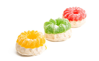 marshmallows with marmalade isolated