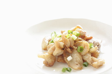 Japanese food, grilled chicken skin for Yakitori 