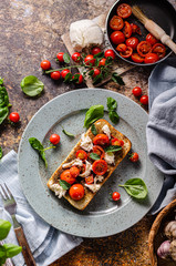 Bruschetta tomato mozzarella breakfast