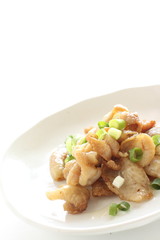 Japanese food, grilled chicken skin for Yakitori 