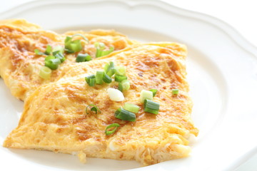 Chinese food, scallop omelette on dish