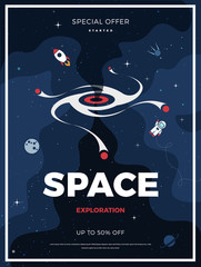 Vector flat space exploration design background