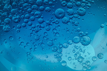 Abstract Blue water bubbles background