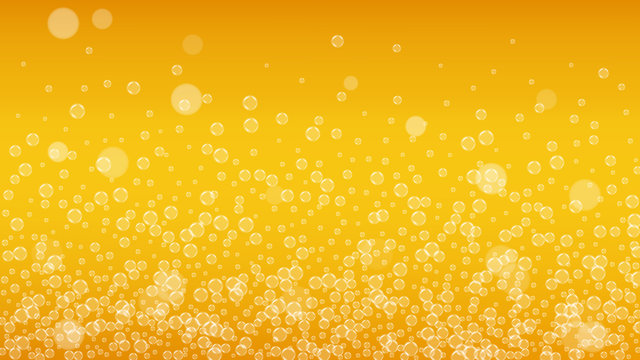 Beer background. Craft lager splash. Oktoberfest foam. pab flyer concept. Shiny pint of ale with realistic white bubbles. Cool liquid drink for Orange mug with beer background.