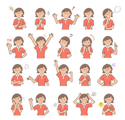 若い女性　表情バリエーション　セット５