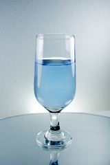 glass of water on black background