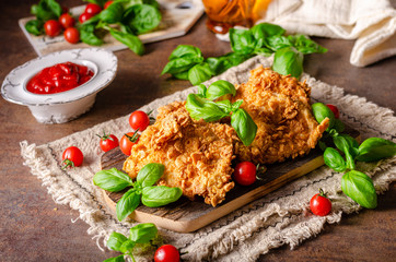 Crispy chicken steak cornflakes